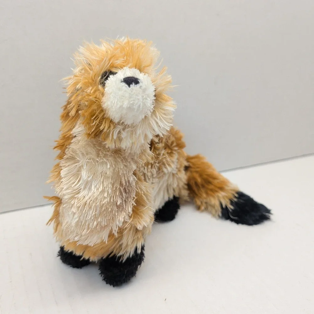 Douglas Cuddle Toys Black Footed Ferret Plush Tan Cream Shaggy Stuffed Animal